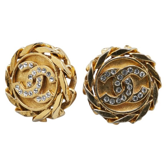 CHANEL Gold Coco Mark Earrings - Picture 1 of 5